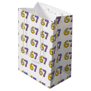 67 Geen enkele betekenis geel en paars Medium Cadeauzakje