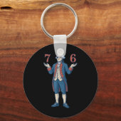 67 George Washington 7 6 Meme Zes Zeven 6-7 4 juli Sleutelhanger (Voorkant)