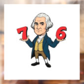 67 George Washington 7-6 Zes Zeven Meme 67 Raamsticker (Vel 2)