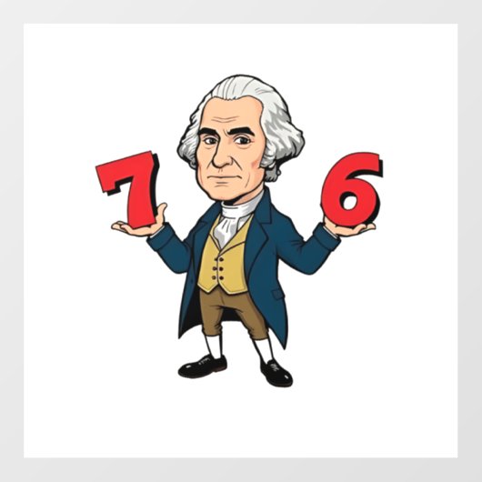 67 George Washington 7-6 Zes Zeven Meme 67 Raamsticker (Vel)