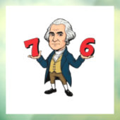 67 George Washington 7-6 Zes Zeven Meme 67 Raamsticker (Vel 3)