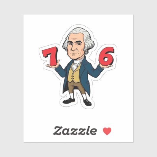 67 George Washington 7-6 Zes Zeven Meme 67 Sticker (Vel)