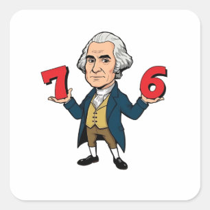 67 George Washington 7-6 Zes Zeven Meme 67 Vierkante Sticker