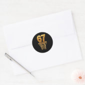 67 Gold Drip Basketball 6 7 Six Seven Meme Gen Alp Ronde Sticker (Envelop)