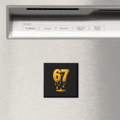 67 Gold Drip Six Seven Funny Meme  Magneet (Insitu (Vaatwasser))