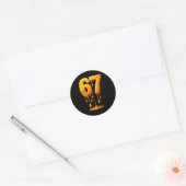 67 Gold Drip Six Seven Funny Meme  Ronde Sticker (Envelop)