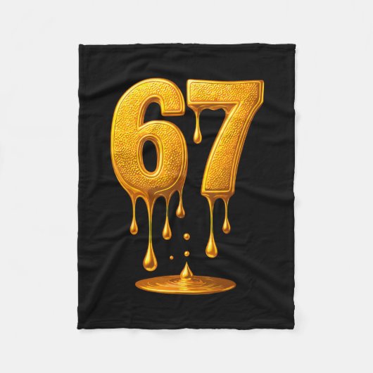 67 Goud Drip Zes Zeven Grappige Meme Fleece Deken (Voorkant)