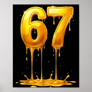 67 Gouden Drip Grappige Zes Zeven Meme Jongens Kin Poster