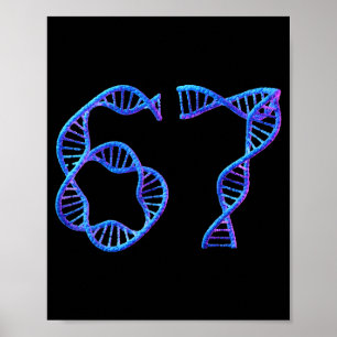 67 Grappig Nummer Meme DNA Replicatie Moleculaire Poster