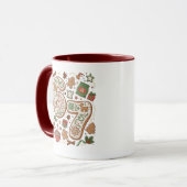 67 Grappige 6 7 Zes Zeven Peperkoek Kerstmis Mok (Voorkant links)