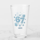67 Grappige 6 7 Zes Zeven Persoonlijke Kerstmis Glas (Voorkant)