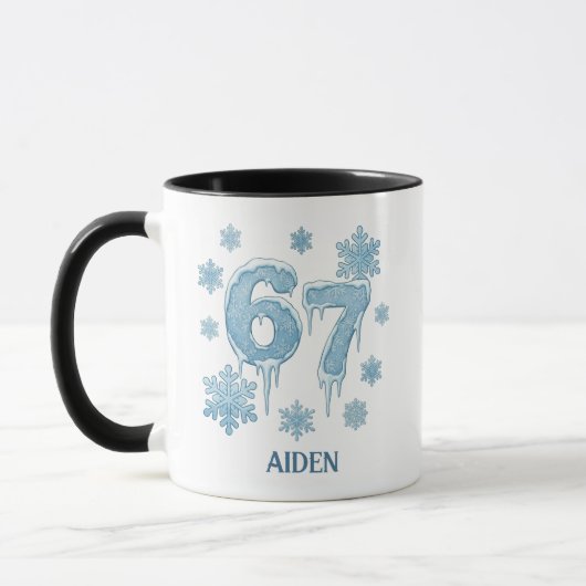 67 Grappige 6 7 Zes Zeven Persoonlijke Kerstmis Mok (Links)