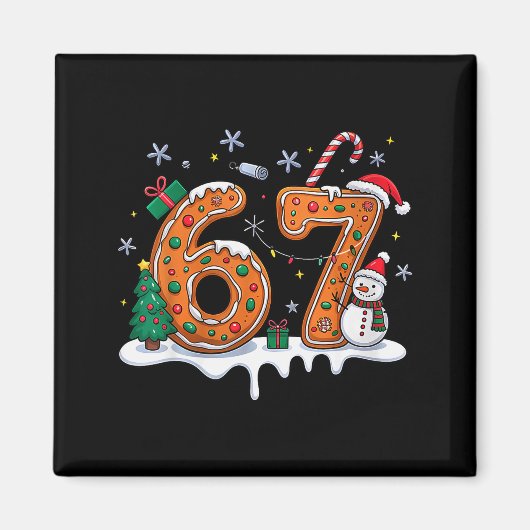 67 Grappige Gemberkoek Kerstmis Koekjes Mannen Vro Magneet (Voorkant)