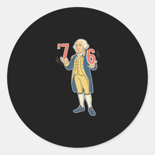 67 Grappige George Washington Meme Zes Zeven Gen A Ronde Sticker (Voorkant)