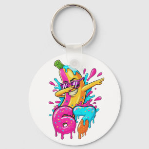 67 Grappige honkbal dabbing banaan 6 7 druppend ij Sleutelhanger