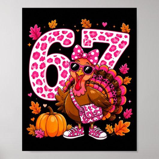 67 grappige kalkoen thanksgiving gobble meisjes da poster (Voorkant)