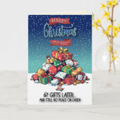 67 Grappige Kerstcadeaus Kaart (Gele Bloem)