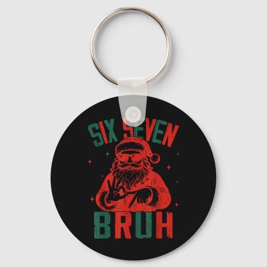 67 Grappige Kerstmis Zes Zeven Bruh Meme Brainrot Sleutelhanger (Voorkant)