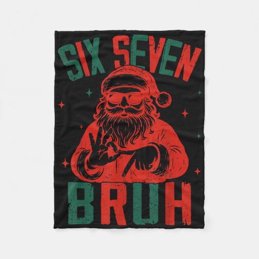 67 Grappige Kerstmis Zes Zeven Bruh Meme Hersenrot Fleece Deken (Voorkant)