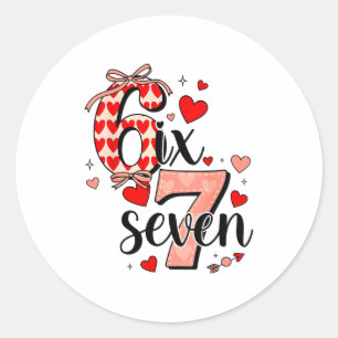 67 Grappige Liefdes Hartjes Zes Zeven Meme Valenti Ronde Sticker
