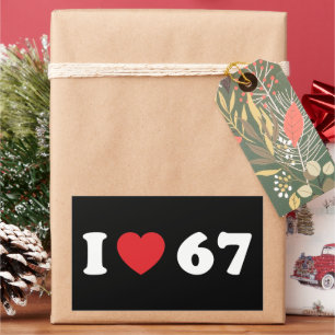 67 Grappige Meme Ik Hou Van Zes Zeven 67ste Verjaa Rechthoekige Sticker