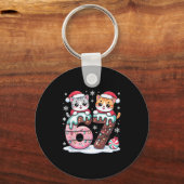67 Grappige Meme Kawaii Katten Kerst Ijs Drip Sleutelhanger (Voorkant)