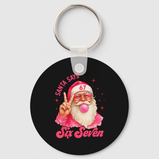 67 Grappige Meme Prettig Kerstmis Kerstman Zegt Ze Sleutelhanger (Voorkant)