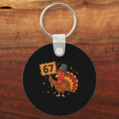 67 Grappige Thanksgiving Turkey Meme Zes Zeven 6 7 Sleutelhanger (Voorkant)