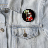 67 Grappige zes zeven Kerstmis Pug Hondenliefhebbe Ronde Button 5,7 Cm (In situ)