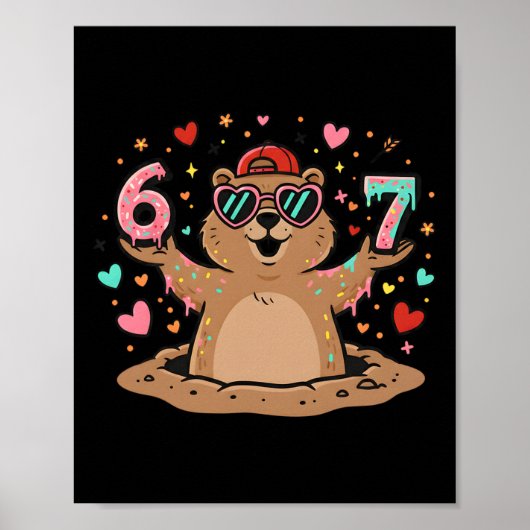 67 Grappige Zes Zeven Respecteer De Bosmarmot Poster (Voorkant)