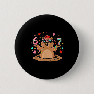 67 Grappige Zes Zeven Respecteer De Bosmarmot Ronde Button 5,7 Cm