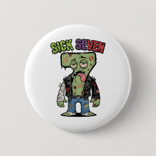 67 Grappige Zombie Zes Zeven Humor Meme Brainrot Z Ronde Button 5,7 Cm