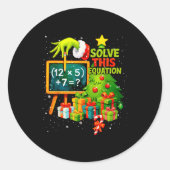 67 Green Teacher Christmas Six Seven Meme Brainrot Ronde Sticker (Voorkant)