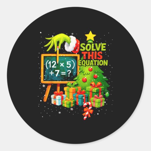 67 Green Teacher Christmas Six Seven Meme Brainrot Ronde Sticker (Voorkant)