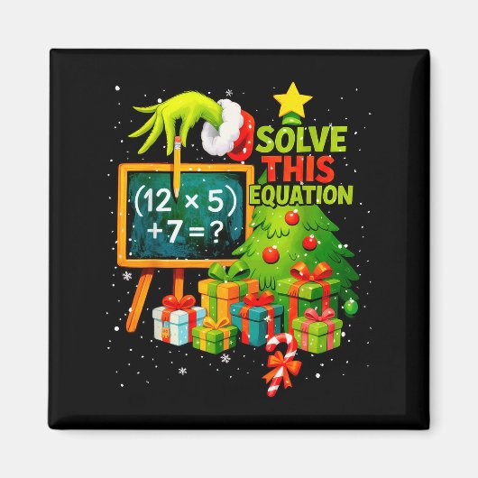 67 Groene Leraar Kerstmis Zes Zeven Meme Brainrot Magneet (Voorkant)