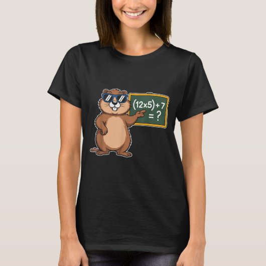 67 Groundhog Day 6-7 Meme Wiskunde Docent Zes Zeve T-shirt (Voorkant)