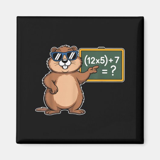 67 Groundhog Day 6-7 Meme Wiskunde Leraar Zes Zeve Magneet (Voorkant)