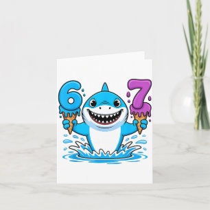 67 Haai Zes Zeven Ijs Drip Grappig Gen Alpha Kaart