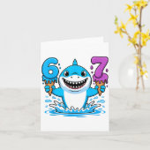 67 Haai Zes Zeven Ijs Drip Grappig Gen Alpha Kaart (Gele Bloem)