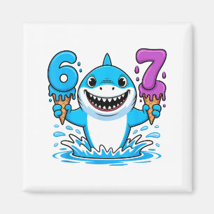 67 Haai Zes Zeven IJsdrup Grappig Gen Alpha Magneet