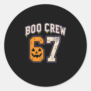 67 Halloween Boo Crew Sport Jersey Brainrot Meme Ronde Sticker