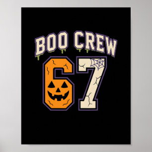67 Halloween Boo Crew Sporttrui Brainrot Meme  Poster