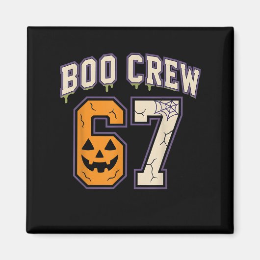 67 Halloween Boo Crew Srts Jersey Brainrot Meme Si Magneet (Voorkant)