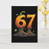 67 Halloween Brainrot Meme 6 7 Nummers Zes Zeven P Kaart (Gele Bloem)
