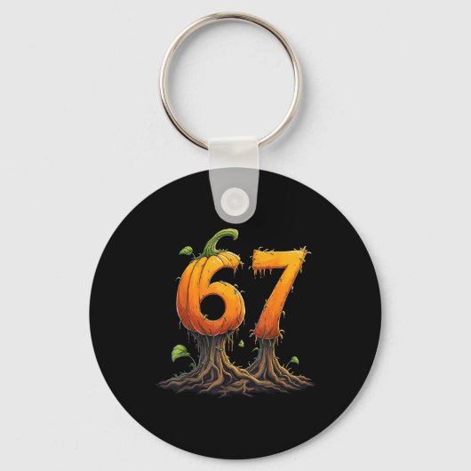 67 Halloween Brainrot Meme 6 7 Nummers Zes Zeven P Sleutelhanger (Voorkant)