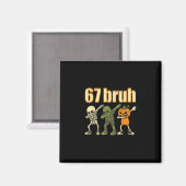 67 Halloween Bruh Grappige Brainrot Meme Zes Zeven Magneet (Voorkant / Achterkant)