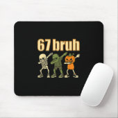67 Halloween Bruh Grappige Brainrot Meme Zes Zeven Muismat (Met muis)