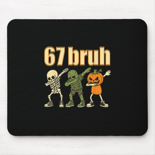 67 Halloween Bruh Grappige Brainrot Meme Zes Zeven Muismat (Voorkant)