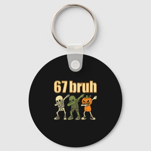 67 Halloween Bruh Grappige Brainrot Meme Zes Zeven Sleutelhanger (Voorkant)