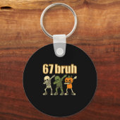 67 Halloween Bruh Grappige Brainrot Meme Zes Zeven Sleutelhanger (Voorkant)